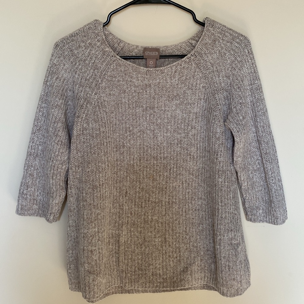 Chico Knit Wear Size 0 women’s lightweight comfort wear Beige Pullover Sweater